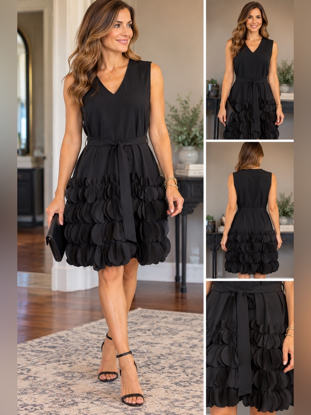 Black Sleeveless dress knee length let lightweight